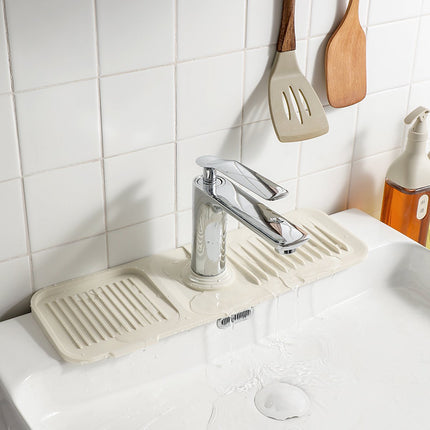 Waterval Siliconen Mat voor Keukenkraan – Anti lek tray Keuken Badkamer - Wastafel Splash Bescherming - Crèmewit 37cm image 14