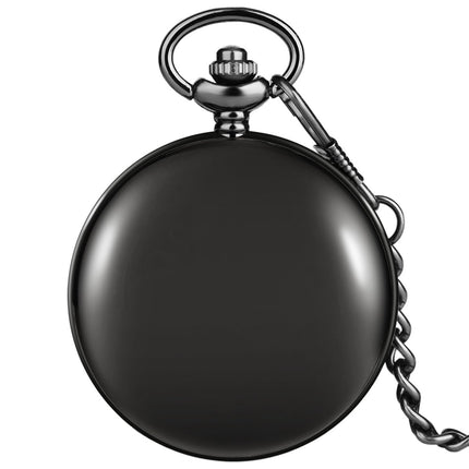 Zakhorloge Quartz Zwart – Pocket watch Met ketting - Quartz zakhorloge met cijfers image 3