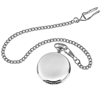 Zakhorloge Quartz Zilver – Pocket watch Met ketting - Quartz zakhorloge met Romeinse cijfers image 3