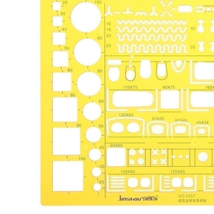 1:50 Interior Decorations Architectural Furniture Tekenen Template KT Soft Plastic Ruler Stencil image 2