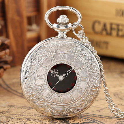 Zakhorloge Quartz Zilver – Pocket watch Met ketting - Quartz zakhorloge met cijfers image 4