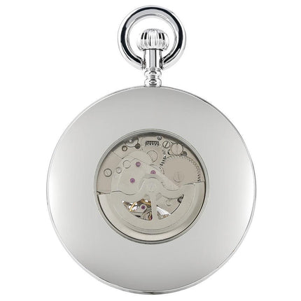 Vintage Zakhorloge Deluxe Mechanisch Zilver – Met ketting - Mechanisch zakhorloge met handmatige opwinding image 3