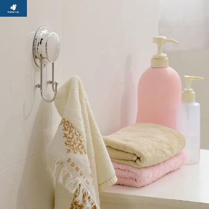 Waterval Dubbele RVS Ophanghaak - Handdoek Houder - Wand Ophang Haak Badkamerhaak - Wandhaak Zonder Boren - Heavy Duty Krachtige Zuignap - 8 Kg Draagvermogen! image 4