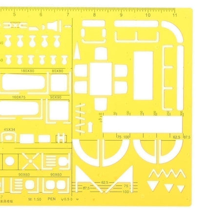 1:50 Interior Decorations Architectural Furniture Tekenen Template KT Soft Plastic Ruler Stencil image 3