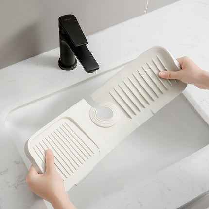 Waterval Siliconen Mat voor Keukenkraan – Anti lek tray Keuken Badkamer - Wastafel Splash Bescherming - Crèmewit 37cm image 7