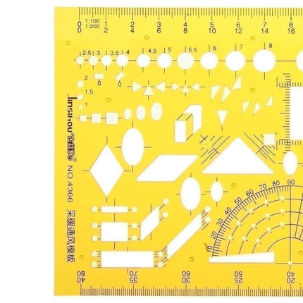 Verwarming teken ontwerpsjabloon - Tekenhulpmiddel Ventilatie Airconditioning soft plastic – Plastic liniaal template teken image 2
