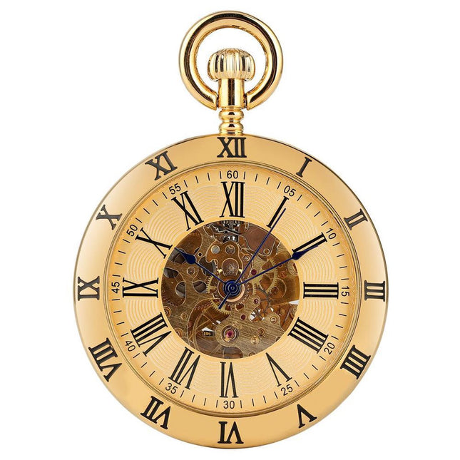 Vintage Zakhorloge Deluxe Mechanisch Goud – Met ketting - Mechanisch zakhorloge met handmatige opwinding