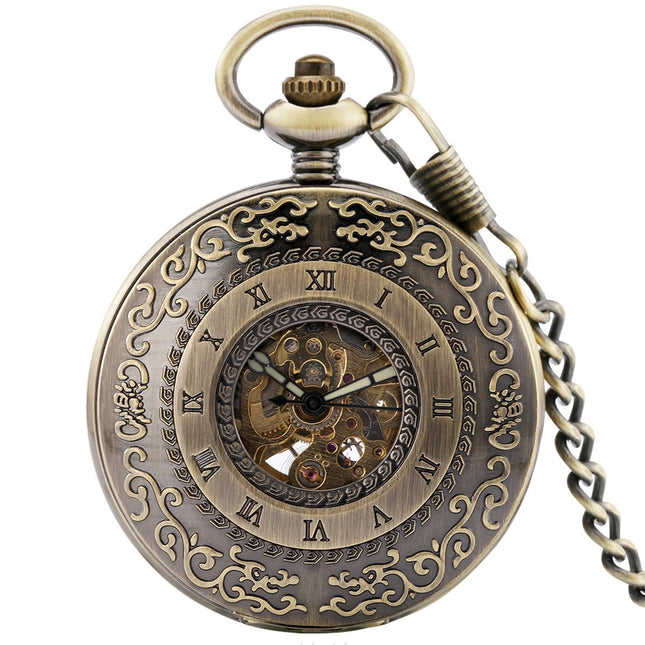 GWS Zakhorloge Brons Mechanisch Vintage – Met ketting - Mechanisch Zakhorloge met handmatige opwinding