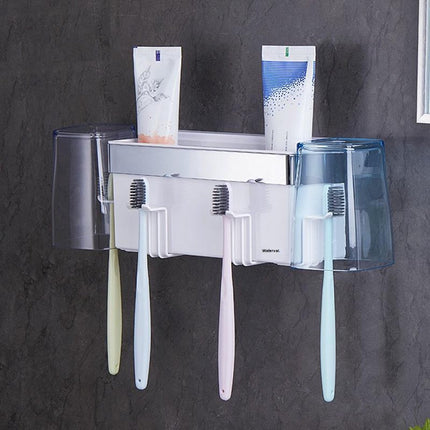 Waterval Badkamer Organizer Wastafel Zuignap – Tandenborstelhouder met Zuignap