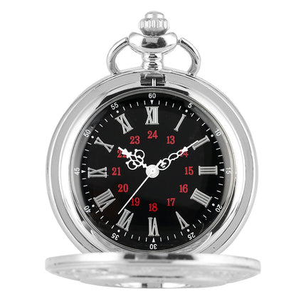 Zakhorloge Quartz Zilver – Pocket watch Met ketting - Quartz zakhorloge met cijfers image 2