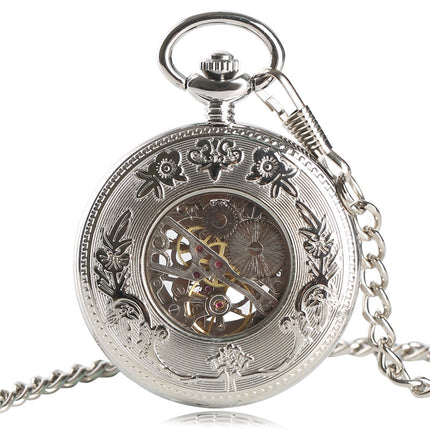 Zakhorloge Deluxe Mechanisch Zilver - Met ketting - Mechanisch zakhorloge met handmatige opwinding image 6