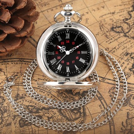 Zakhorloge Quartz Zilver – Pocket watch Met ketting - Quartz zakhorloge met cijfers image 7