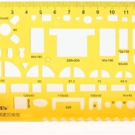 Architect Meubel ontwerpsjabloon - Tekenhulpmiddel voor Architecten soft plastic – Template Architect combisjabloon image 2