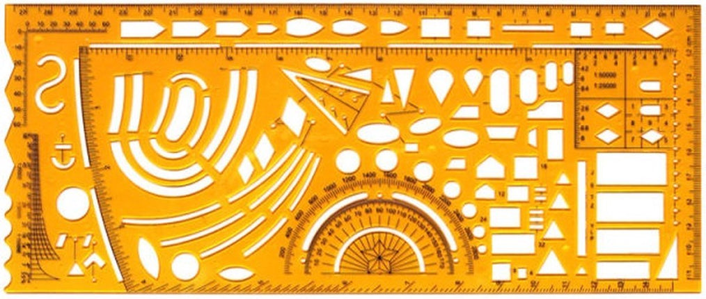 Sjabloon Maritiem vormgeving Tekenhulpmiddel – Liniaal Zeevaart Sjabloon soft plastic – Scheepsvaart Sjabloon Grafisch ontwerp