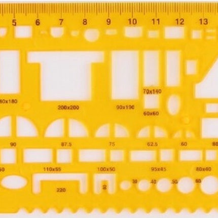 Architect Meubel ontwerpsjabloon - Tekenhulpmiddel voor Architecten soft plastic – Template Architect combisjabloon