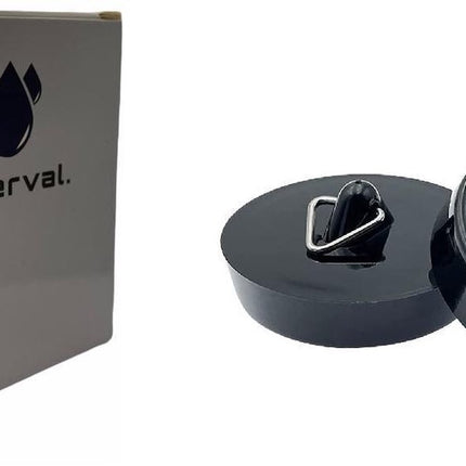 Waterval gootsteenstopper PVC Zwart - Afvoerstop Wasbakstop - 45.5mm tot 42.5mm - 2 stuks image 4