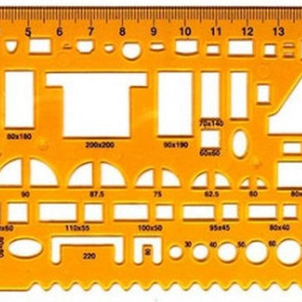 Architect Meubel ontwerpsjabloon - Tekenhulpmiddel voor Architecten soft plastic – Template Architect combisjabloon image 4