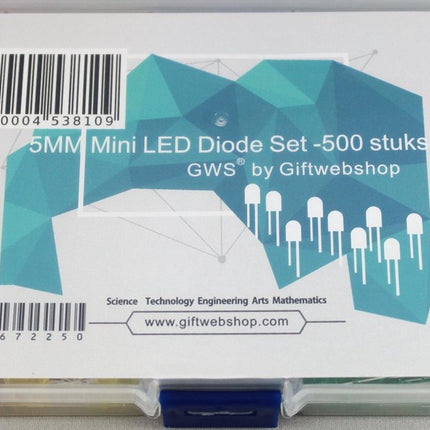 Geschikt voor Arduino Mini LED Diode Set - 500 Stuks 5MM - Plastic case image 2