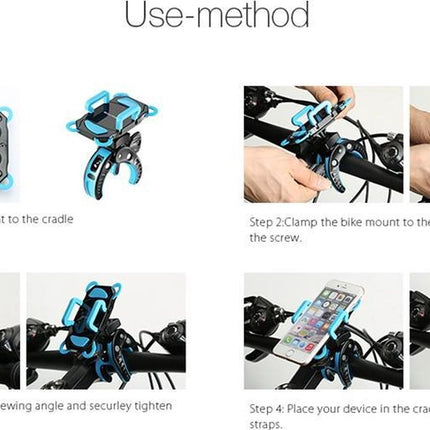 Premium Telefoonhouder Fiets / Mountainbike - Smartphonehouder Fiets / Kinderwagen / Motor BLAUW image 14