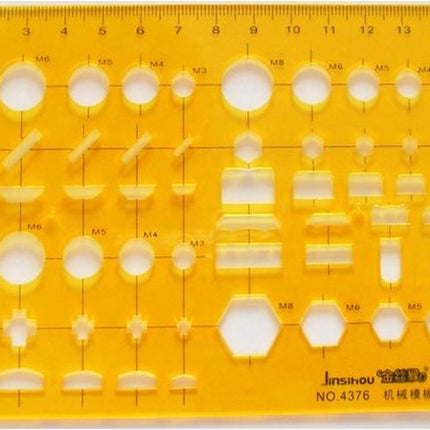 Tekensjabloon Liniaal Tekenhulpmiddel –Sjabloon soft plastic – cirkelsjabloon Zeshoek Sjabloon Grafisch ontwerp image 2