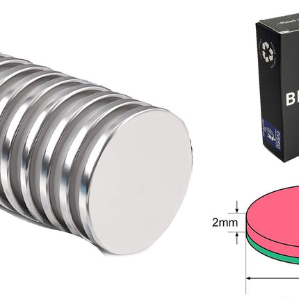Brute Force Sterke Schijfmagneten - Ronde Magneten Whiteboard – N35 20mm x 2mm - 10 Stuks image 2