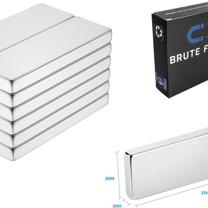 Brute Force Sterke blokmagneten - Schijfmagneten Whiteboard Koelkast Magneet – N35 25mm x 8mm - 25 Stuks image 2