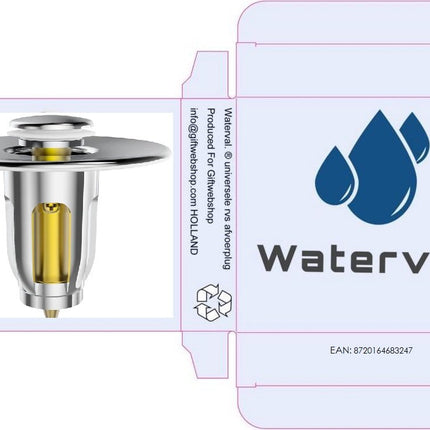 Waterval Gootsteenstop pop-up Universeel – Plugstop opzetwastafels badkuipstopper - afvoerplug voor wastafel en bidet - RVS 62mm image 6