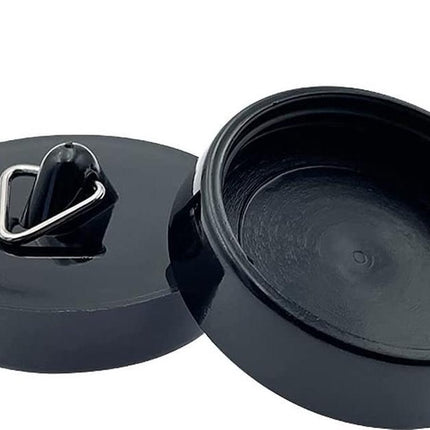 Waterval gootsteenstoppers PVC Zwart - Afvoerstop Wasbakstop - 41mm tot 36mm - 2 stuks