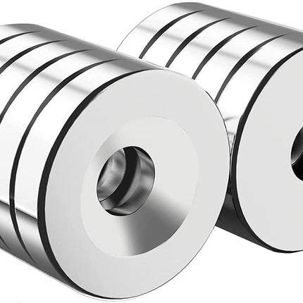Brute Force – Schijfmagneten - Ringmagneten met gat - 15 x 4 mm - Magneet met Schroefgat – 5 Stuks