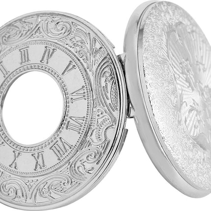 Zakhorloge Quartz Zilver – Pocket watch Met ketting - Quartz zakhorloge met cijfers image 8
