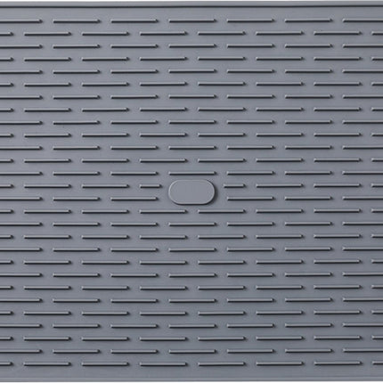 Waterval siliconen keukenmat – Siliconen Bescherming keukenblad Afwasmat – 40 x 30CM – Afdruipmat Grijs