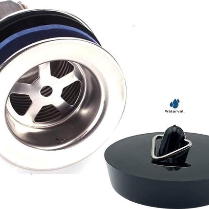 Waterval gootsteenstoppers PVC Zwart - Afvoerstop Wasbakstop - 41mm tot 36mm - 2 stuks image 4