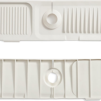 Waterval Siliconen Mat voor Keukenkraan – Anti lek tray Keuken Badkamer - Wastafel Splash Bescherming - Crèmewit 45cm