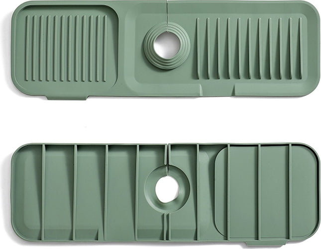 Waterval Siliconen Mat voor Keukenkraan – Anti lek tray Keuken Badkamer - Wastafel Splash Bescherming - Donkergroen 45cm