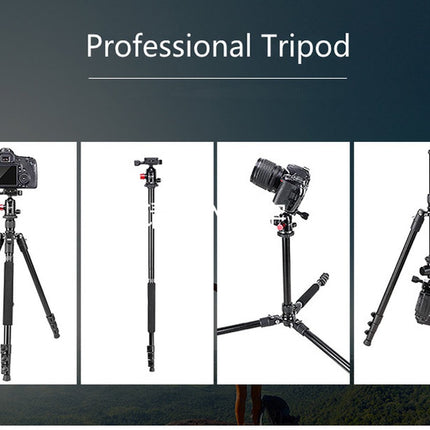 Professioneel Lichtgewicht DSLR Camerastatief - Universeel Fotostatief voor Fotografie – Aluminium Tripod Zwart 161CM image 15