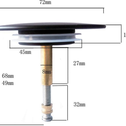 RVS Badkuip Afvoerplug badkamer - Badkuipstop met dubbele afdichting – verstelbare Badplug universele Afvoerplug voor uw badkuip - 72 mm Zwart image 16