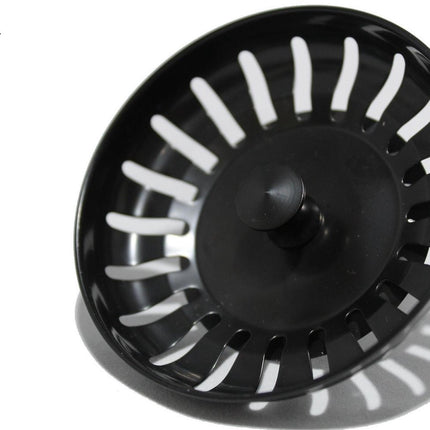 RVS Gootsteen Afvoer Plug Keuken - Geen Verstopping – Spoelbak zeef - Afvoerstopper - Korfplug – Gootsteen zeef - 83mm ZWART image 8