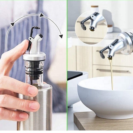 Waterval RVS Olijfoliefles Set Deluxe 500ML - Olieflessen met Schenktuit – 3 Olijfolie flessen - Olie fles glas - Cadeautip image 11