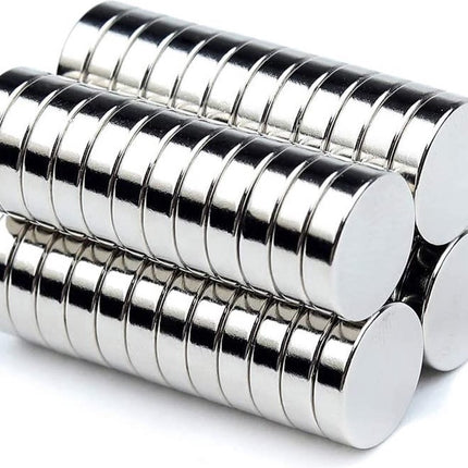 Knoopmagneten rond 12 x 2mm - Magneten Neodymium - Vernikkeld - 50 stuks