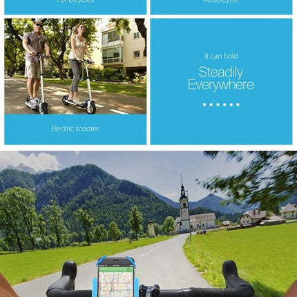 Premium Telefoonhouder Fiets / Mountainbike - Smartphonehouder Fiets / Kinderwagen / Motor BLAUW image 2