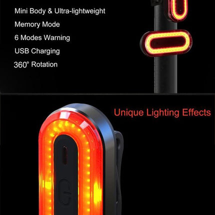 XANES Ultraheldere LED Fietsachterlicht - USB oplaadbaar - 100 Lumen - Oplaadbare Fietslamp image 9