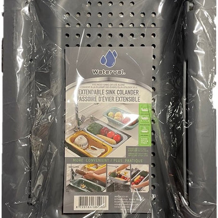 Waterval gootsteenzeef uitschuifbaar vergiet keuken – Wassen groente en fruit – Afgieten pasta hulpmiddel - Donkergrijs image 6