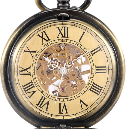 GWS Zakhorloge Blauwe Maan Mechanisch Vintage – Met ketting - Mechanisch Zakhorloge met handmatige opwinding image 6
