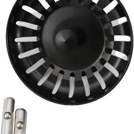 RVS Gootsteen Afvoer Plug Keuken - Geen Verstopping – Spoelbak zeef - Afvoerstopper - Korfplug – Gootsteen zeef - 83mm ZWART image 3