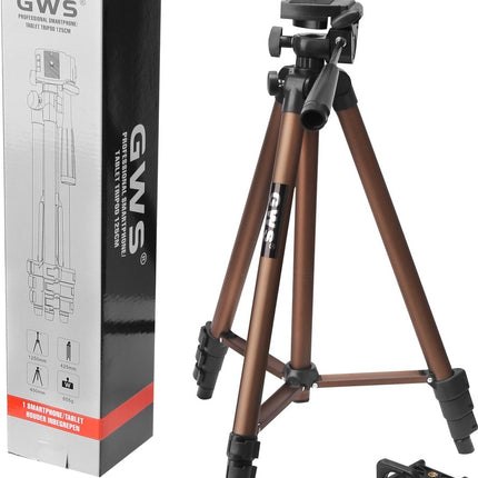 Camerastatief Tablet Smartphone Tripod - Statief Deluxe Brons 125CM - Statief voor Smartphone Tablet DSLR Camera image 8