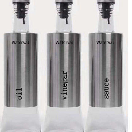 Waterval RVS Olijfoliefles Set Deluxe 500ML - Olieflessen met Schenktuit – 3 Olijfolie flessen - Olie fles glas - Cadeautip image 8